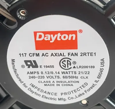 NEW DAYTON 2RTE1 117CFM AC AXIAL FAN