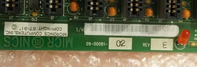 USED MICRONICS 09-00081-02 REV. E MOTHERBOARD MB20405068, 090008102