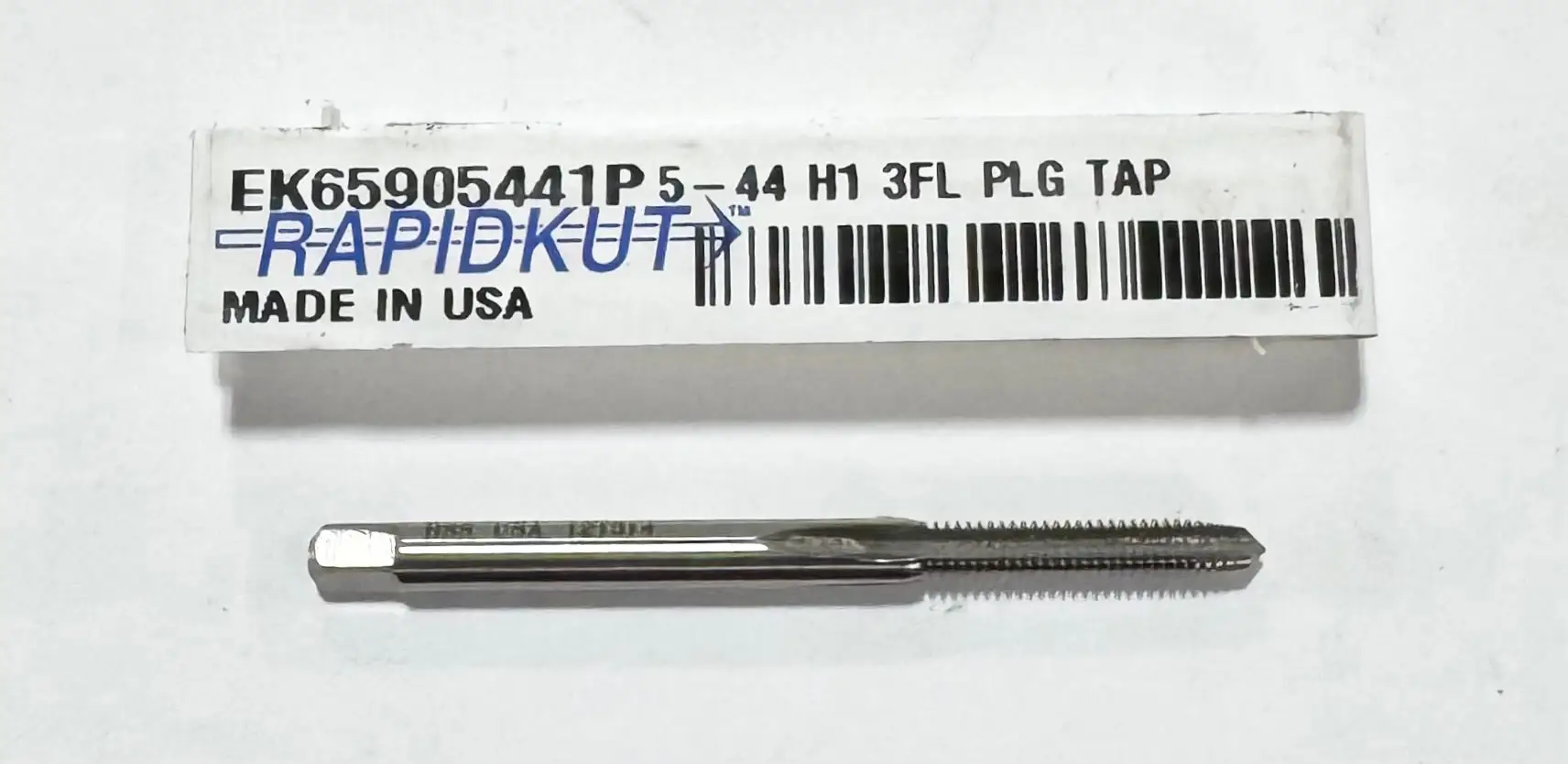 RapidKut 5-44 HSS Straight Flute Plug Tap 3 Flute H1 USA Made
