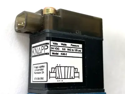 Used Knapp Double Pneumatic Solenoid Valve 24VDC 9.6W 120PSI Solenoid Valves Michigan US | Maverick Industrial Sales #1397729