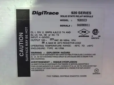 USED DIGITRACE 920E9FWQSIS304SS3204LAM