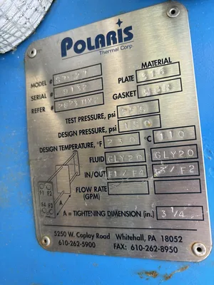 Polaris S7-27 Plate Heat Exchanger 225 PSI 230°F
