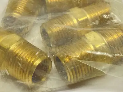 New | in-Stock Midland Industries Hex Nipple Male 1/2" NPTF x Male 1/2" NPTF LOT OF 6 Misc Fasteners Michigan US | Maverick Industrial Sales #1391075