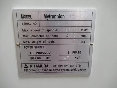 Used 2016 KITAMURA MYTRUNNION 4G 5-AXIS VERTICAL MACHINING CENTER Vertical Machining Centers (5-Axis or More) Minnesota US | Machinesused.com #1307560
