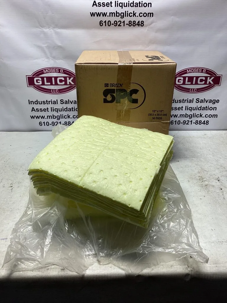 Brady SPC 12″ X 12″ Absorbent Pad 50 Count -NIB