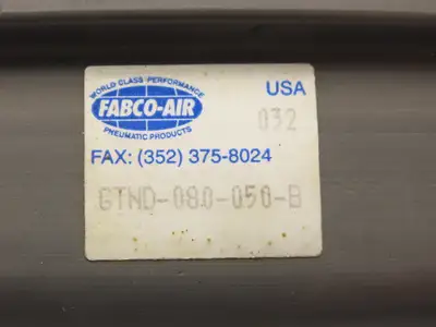 Fabco GTND-080-050-B Pneumatic Tooling Cylinder 50mm Stroke Guided Toolplate