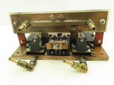 Water Cooling Block Solid Copper Base CPUs Resistors 1/4"NPT Fittings 2 Circuits