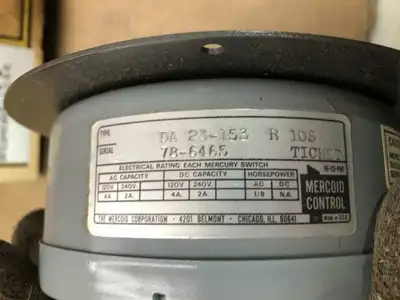 Mercoid Control DA-23-153-R10S Bourdon Tube Pressure Switch 0-600PSIG