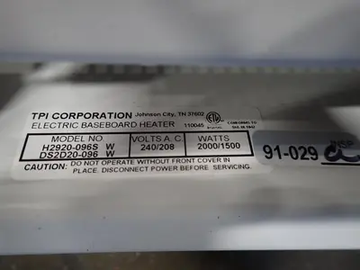 Used TPI CORPORATION H2920096S W, DS2D20096 W Heaters Ohio US | HGR 24 #755209