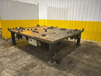 120" X 100" HEAVY DUTY STEEL LAYOUT WORK STATION TABLE: STOCK #23551