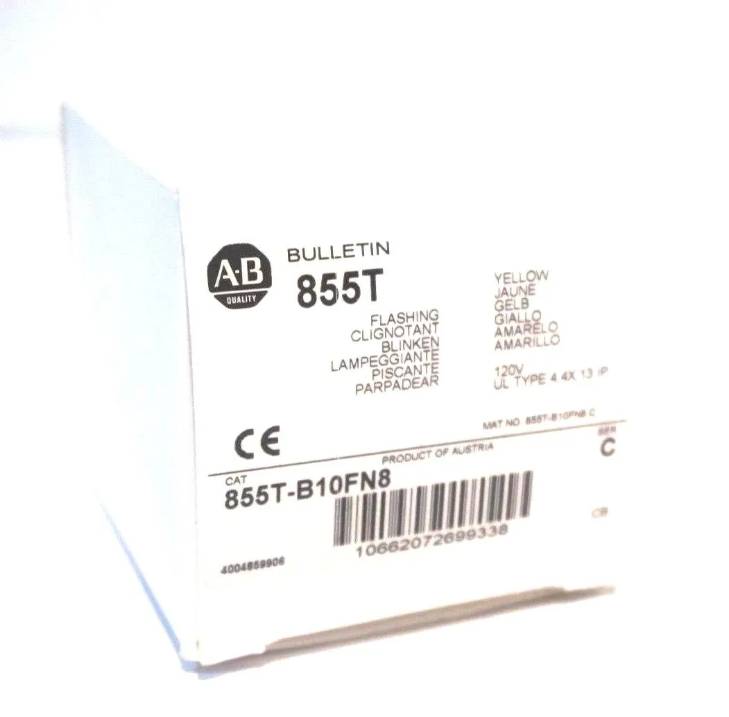 NEW ALLEN BRADLEY 855T-B10FN8 FLASHING INCANDESCENT LAMP SER.C 855TB10FN8