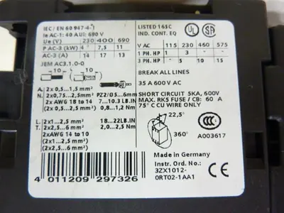 USED SIEMENS 3RT1025-1K
