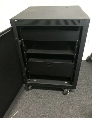 Middle Atlantic AFD14 Black Enclosure Server Rack on Wheels for Video Audio