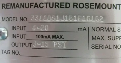 REFURBISHED ROSEMOUNT 3311DS1J1B1F1G1G2 PRESSURE TRANSDUCER