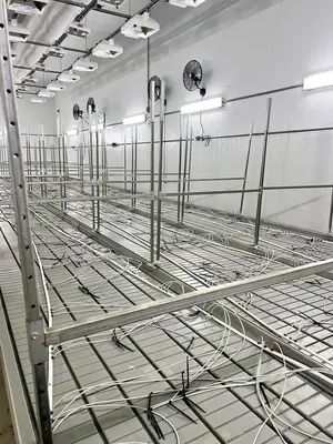 Rolling Vegetation Grow Tables (w/ fans, irrigation lines, grow lights) by Innovative Growers Equipment
