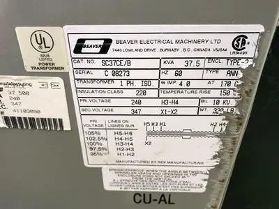 Used BEAVER SC37CE Transformers British Columbia CA | Lenmark #265796