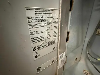 200 HP ALLEN BRADLEY POWERFLEX 755 DRIVE CAT. 20G1ANE192AN0NNNNN 600V
