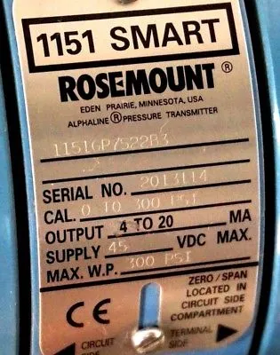 NEW ROSEMOUNT 1151 SMART PRESSURE TRANSMITTER 1151GP7S22B3