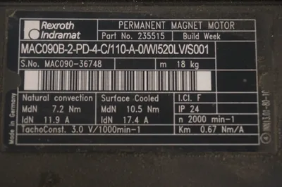 NEW REXROTH MAC090B-2-PD-4-C/110-A-0/WI520LV/S001 SERVO MOTOR 235515