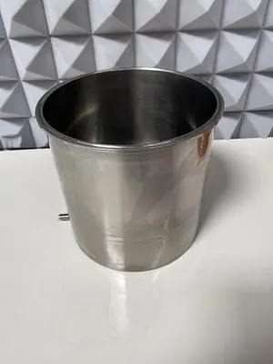 USED 21' COILED SPIRAL COPPER WIRE FOR IMMERSION 3/8" OD W/ 12 LITER VESSEL 10" SANITARY FITTING