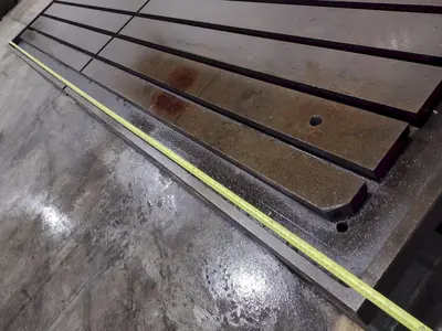 129" X 72" X 14" HIGH T-SLOTTED LAYOUT TABLE / BOLSTER PLATE: STOCK #22373