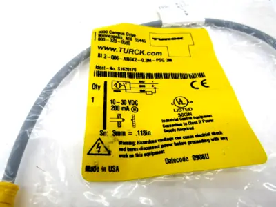 NEW TURCK BI 3-Q06-AN6X2-0.3M-PSG 3M SENSOR S1620170 BI3Q06AN6X203MPSG3M