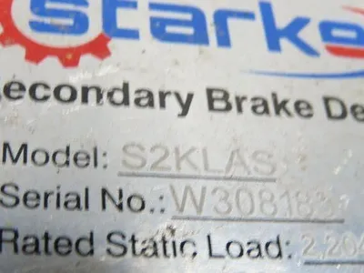 Starke S2KLAS Overspeed Secondary Brake Device 2204lb 100FPM Scaffold Protection