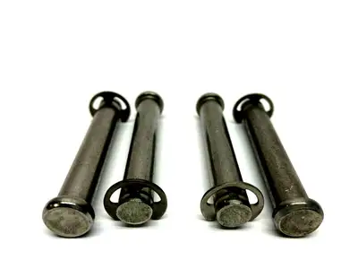 3/8" Dia 2.38" Long 2.1" Long Usable Clevis Pin w/ Retaining Ring LOT OF 4 - Used