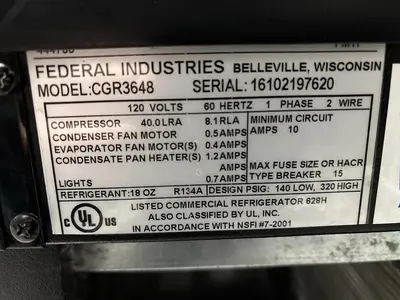 USED FEDERAL INDUSTRIES CGR3648