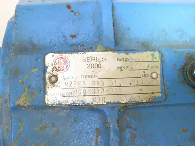 US Motors CBN2203SB3 Inline Gear Motor 31.5:1 Ratio 2Hp 55RPM 180V DC