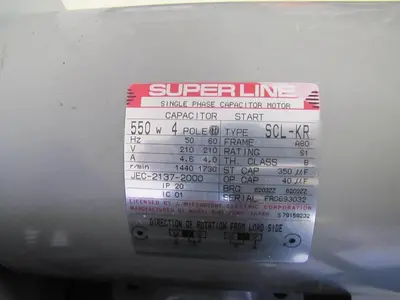 Super Line Vacuum Pump 550W Motor Welch Type 220V