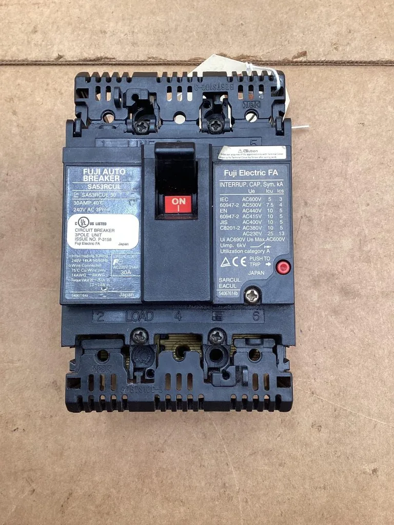 Fuji Auto Breaker SA53RCUL 30A 240V 3 Pole