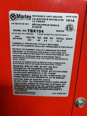 Used MARLEY TBX104 Heaters Pennsylvania US | Hildebrand Machinery Co. #1485961