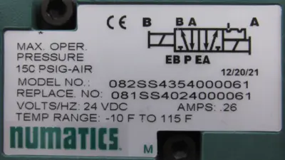 NEW NUMATICS 082SS4354000061 SOLENOID VALVE
