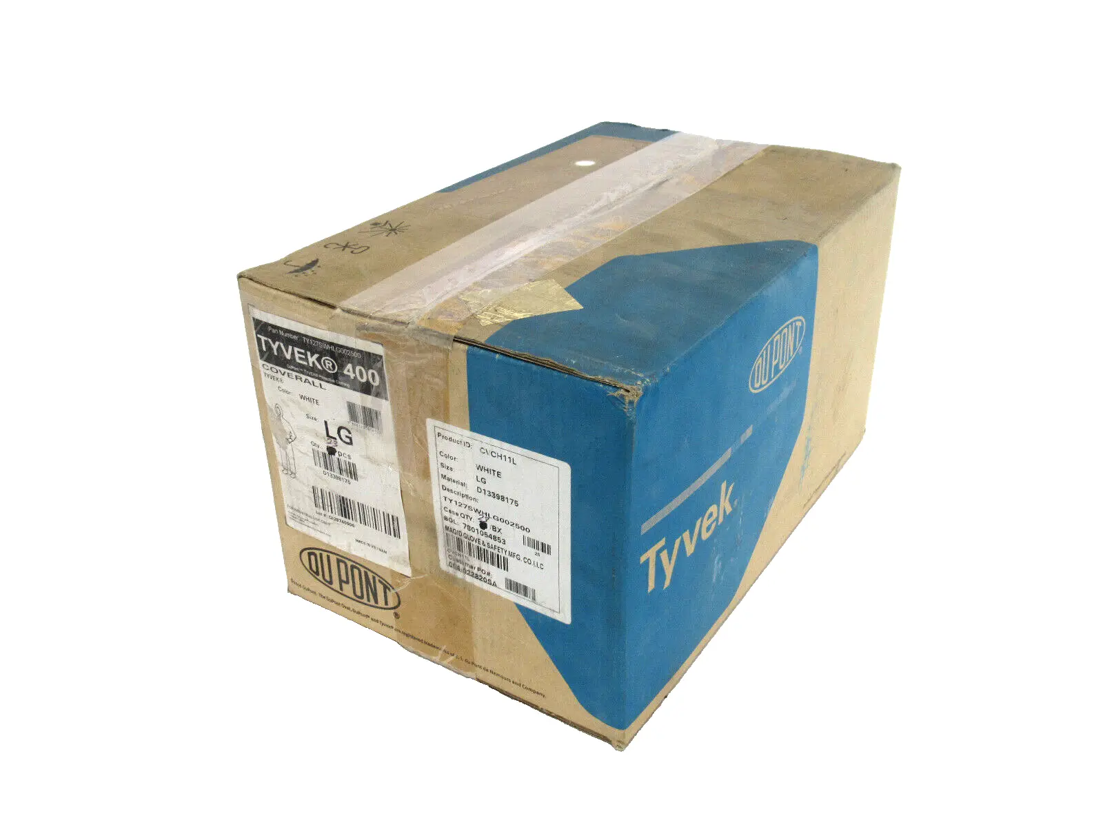 NEW BOX OF 23EA DUPONT TYVEK 400 LG COVERALL TY127SWHLG002500