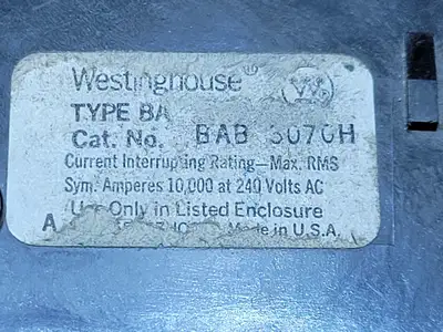 USED WESTINGHOUSE BAB3070H