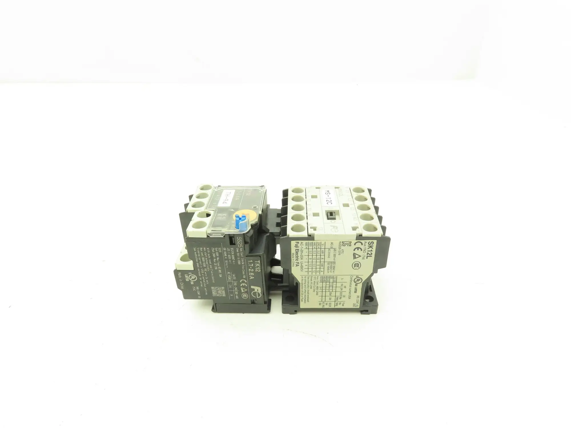 Fuji SK12L Motor Starter Contactor 5.5kW 600V TK12W & Thermal Overload 1.7-2.6A