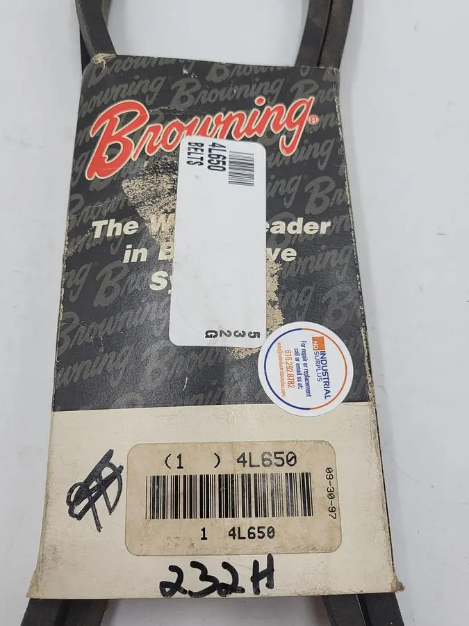 New | in-Stock BROWNING BROWNING 4L650 V-BELT *NEW* Belts | ND Industrial Surplus #1216491