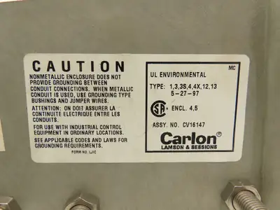 Carlon CV16147 Industrial Control Panel Enclosure 16x14x7.6" Sealed