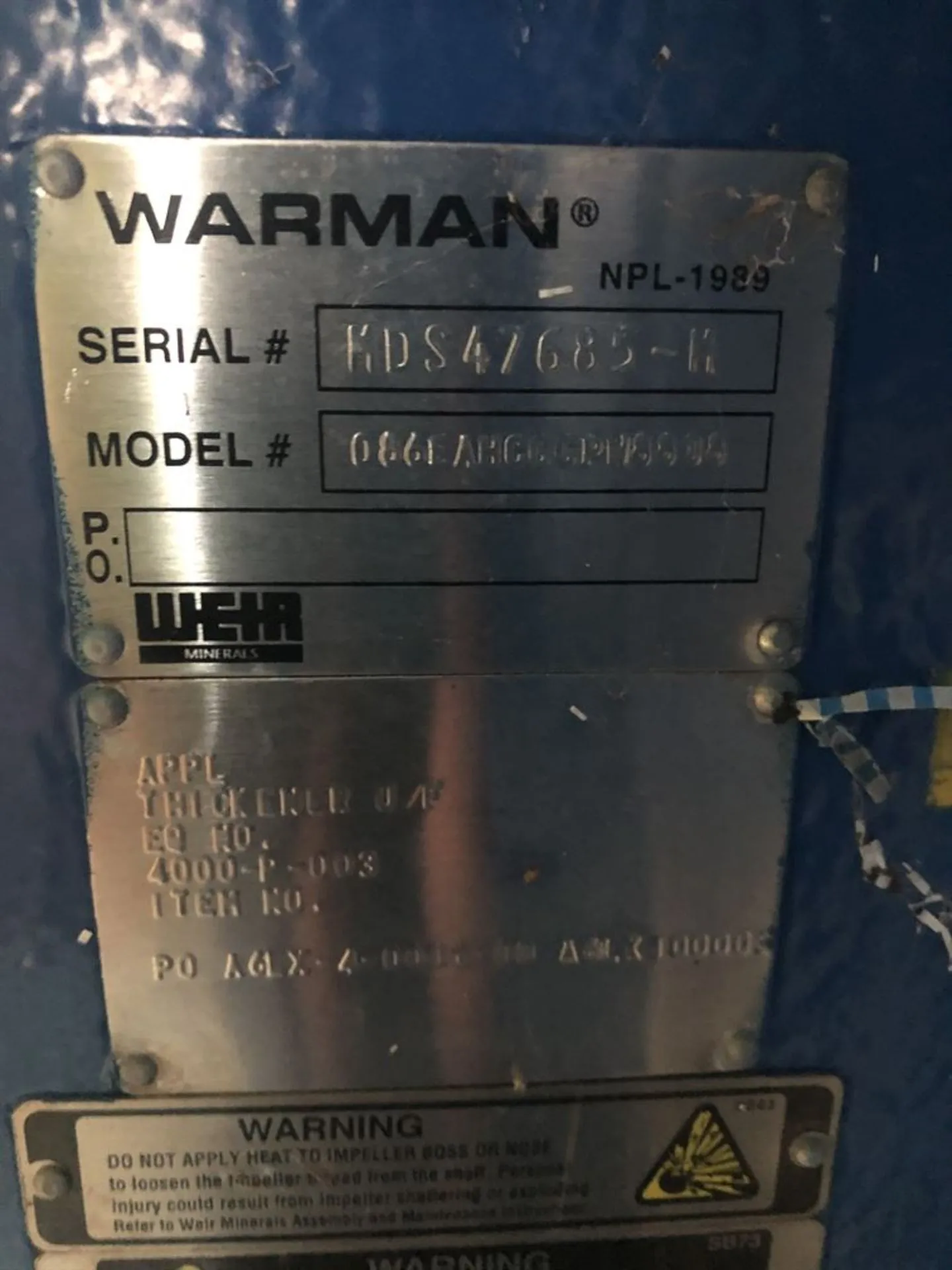 USED Warman 086EAHCCCPW8808