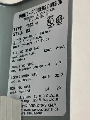 New | in-Stock WHITE-RODGERS 1182-6 HVAC Parts and Equipment | Surplus Asset Holdings #1202145