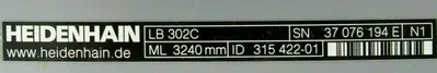 NEW HEIDENHAIN 315422-01 LINEAR SCALE ML3240MM LB302 LB302C 31542201