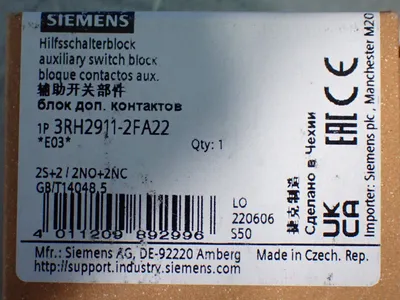 New | in-Stock SIEMENS 3RH29112FA22 Contact Blocks Ohio US | HGR 24 #1129899