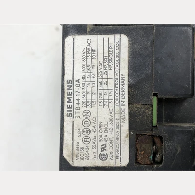 Siemens Size 2 Contactor 3TB44