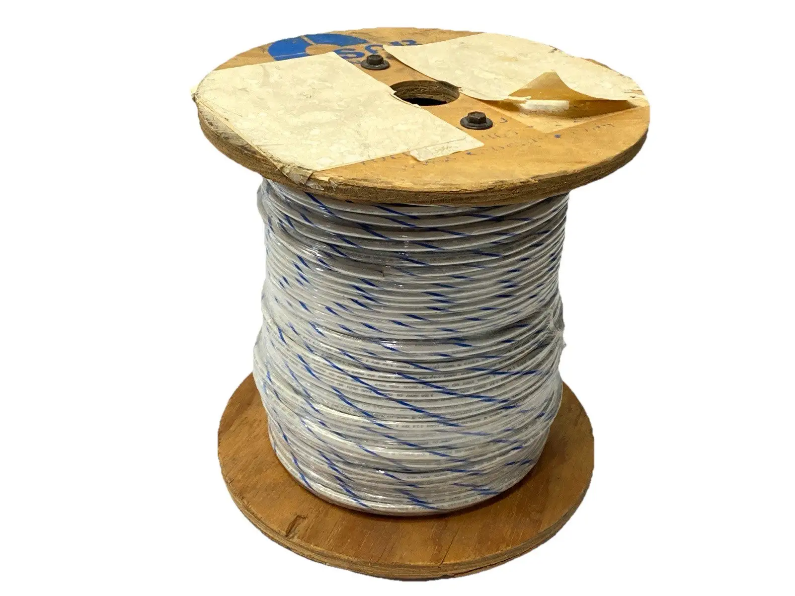 NEW AMERICAN WIRE MTW AND UL LEAD WIRE WHITE/BLUE 600/1000V 500FT SPOOL