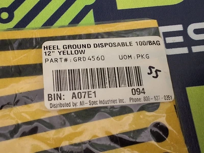 DISPOSABLE ESD GRD4560 HEEL GROUNDER FOR STATIC CONTROL - LOT OF 55 UNITS - NEW
