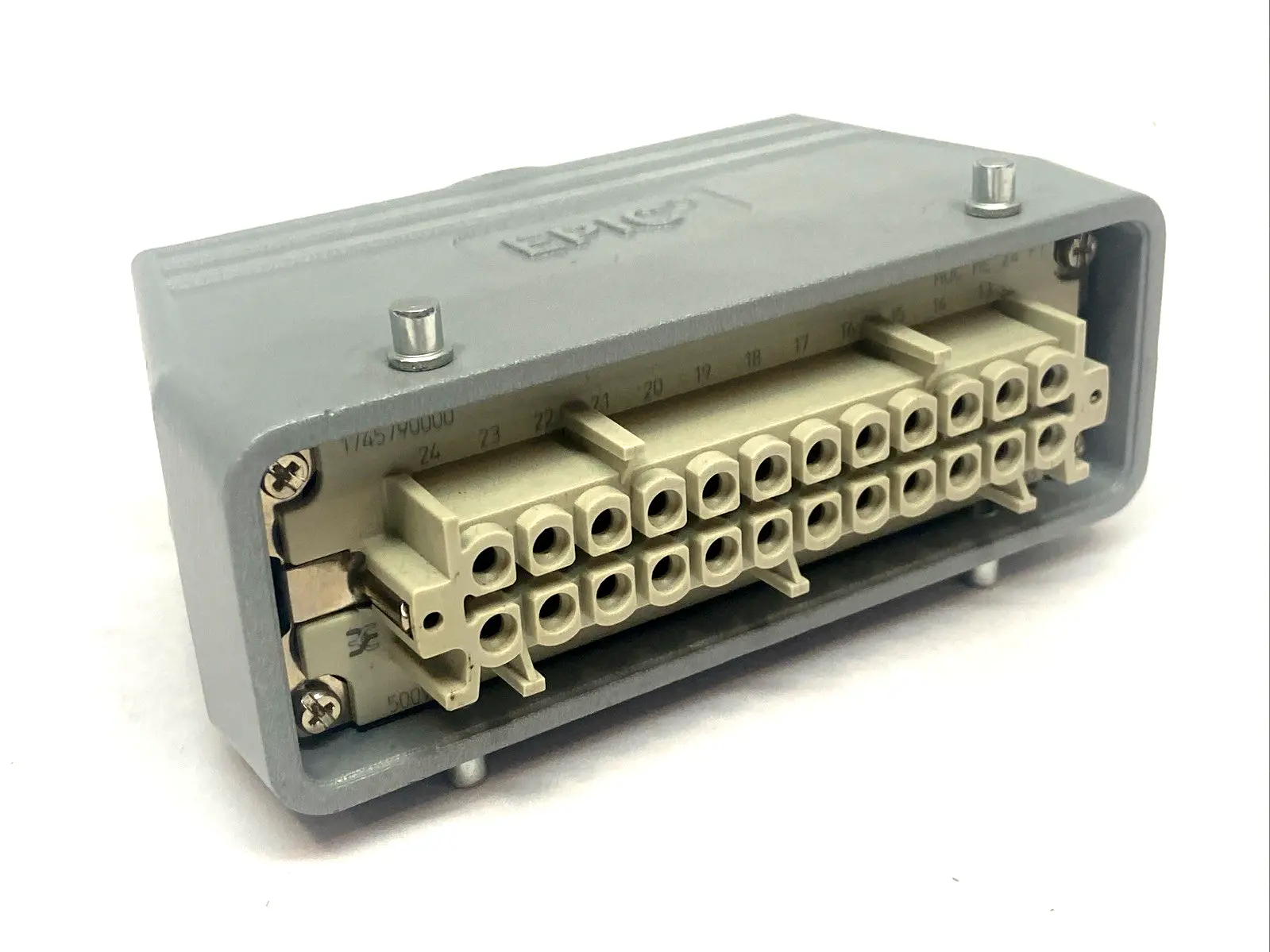 USED WEIDMÜLLER HDC HE 24 FT 24-POLE FEMALE INSERT 16A 500V W/ EPIC CASE