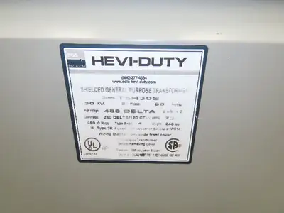 EGS Hevi-Duty T5H30S Electric Power Transformer 30kva 3Ph HV 480D LV 240D