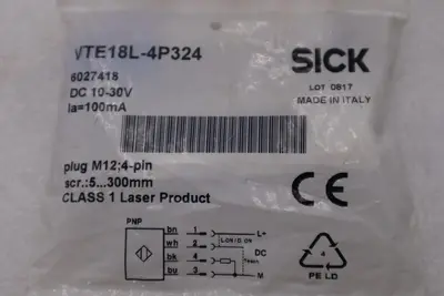 SICK VTE18L-4P324/ 6027418 PHOTOELECTRIC PROXIMITY SENSOR STOCK H1591A