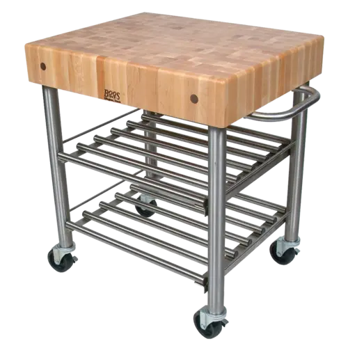 John Boos CUCD15WC Wine Cart w/ Hard Rock Maple Top, 24 x 30 x 35.5"